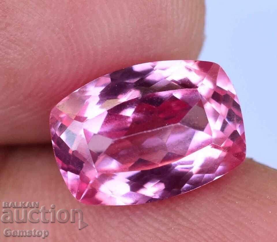 PREȚ DE START! Morganit natural de 5.70 ct, tăietură cushion, certificat AGSL, de la 1 leu! - 5