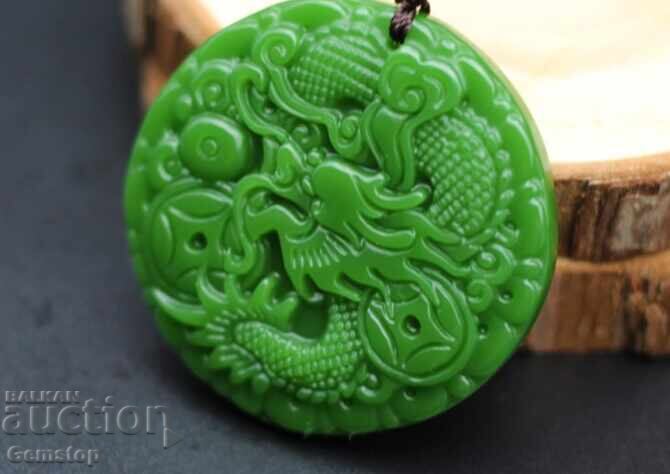BZC! 310 pcs natural jade dragon pendant from 1lv! with price € 7.50 | 14.67 BGN