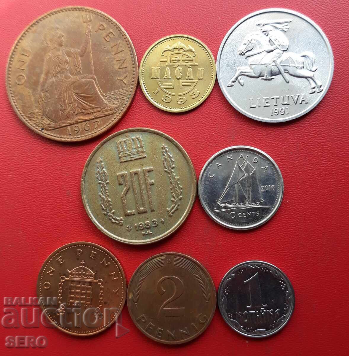 Mixed lot of 8 coins