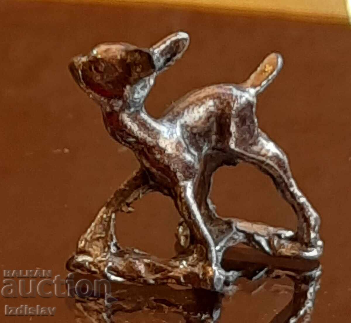 Auction  Pewter miniature deer figurine