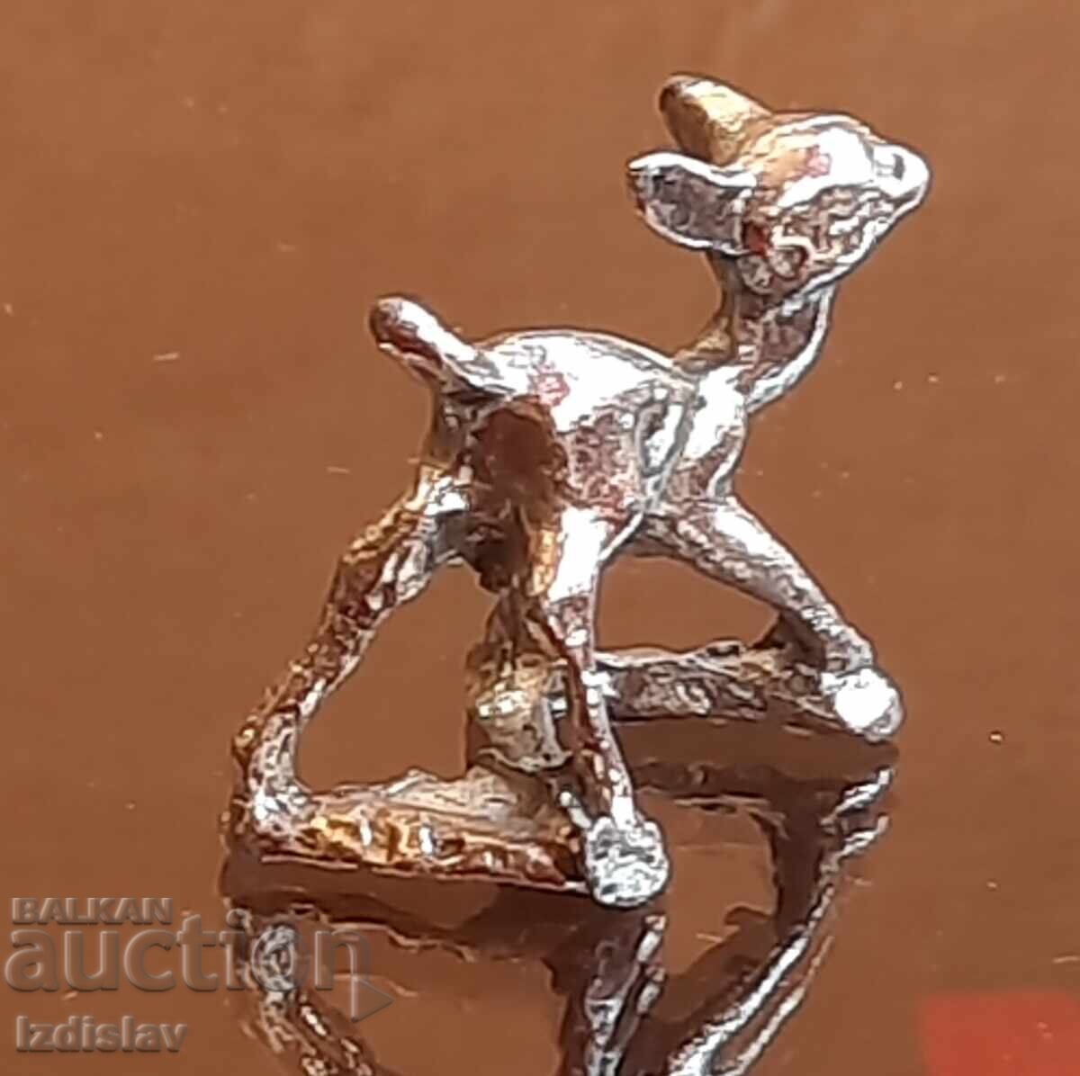 Pewter miniature deer figurine