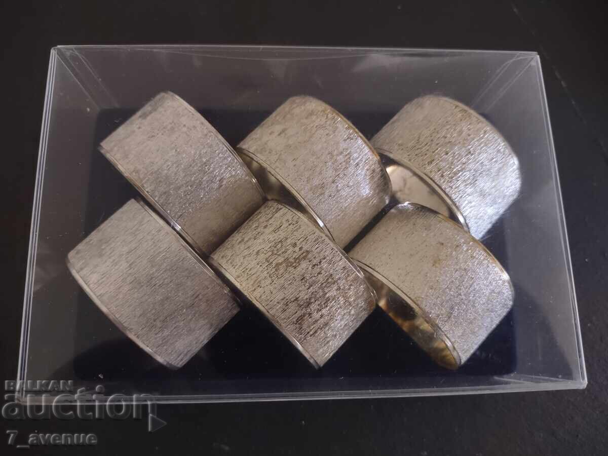 Silver-plated napkin rings, style and quality from the 70s - 5 Silver-plated napkin rings, style and quality from the 70s - 5