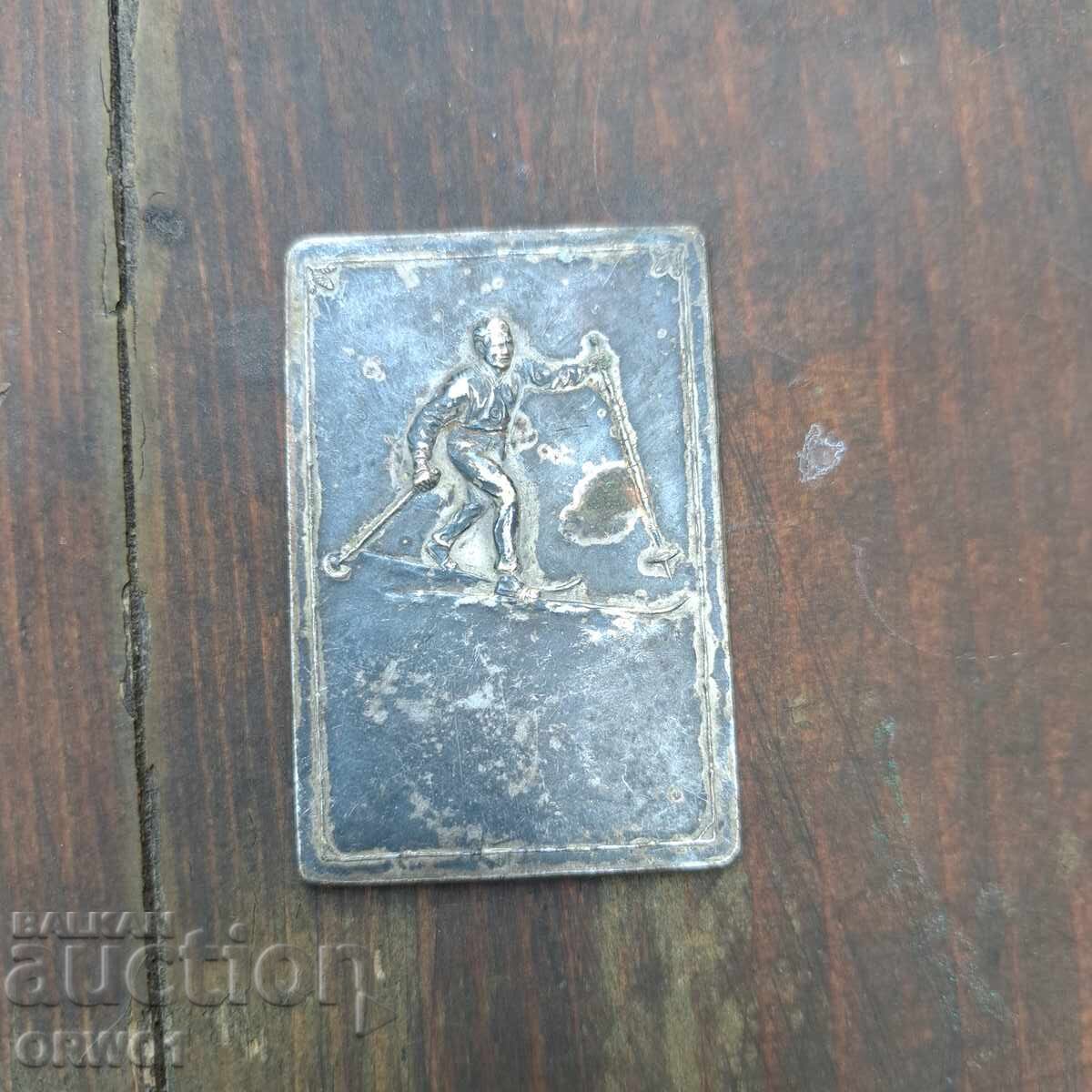 1927 Bulgarian Ski Club medal 1st place award plaque