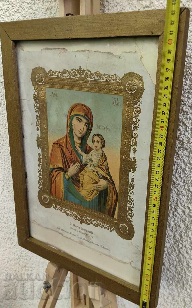 MARE BISERICI RELIGIOASĂ LITOGRAFĂ A SECOLULUI AL XIX-lea IISUS FECIOARA MA - 6