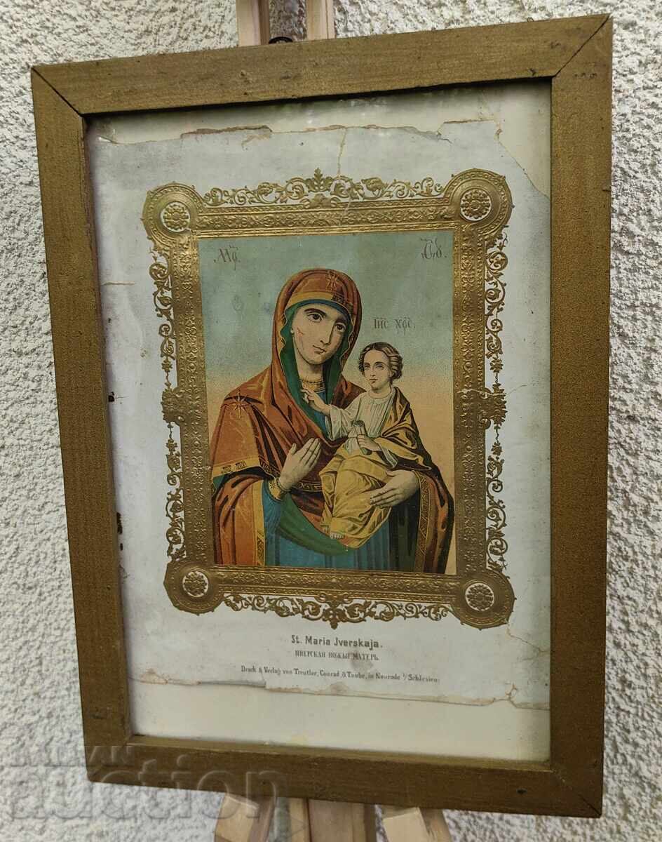 MARE BISERICI RELIGIOASĂ LITOGRAFĂ A SECOLULUI AL XIX-lea IISUS FECIOARA MA