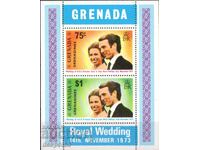 1973. Grenada. Nuntă regală - Prințesa Anne și cpt. Phillips