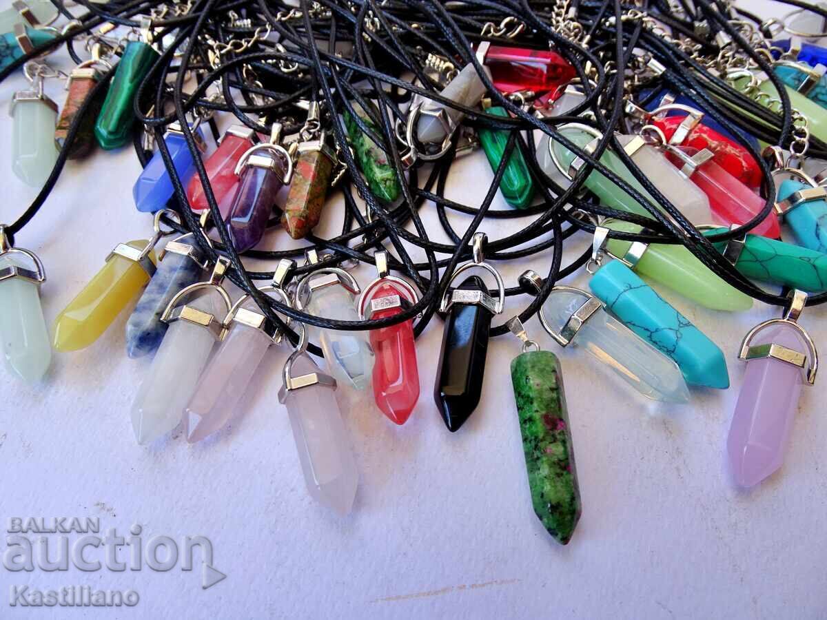 Auction  Lot of 46 natural stone pendants