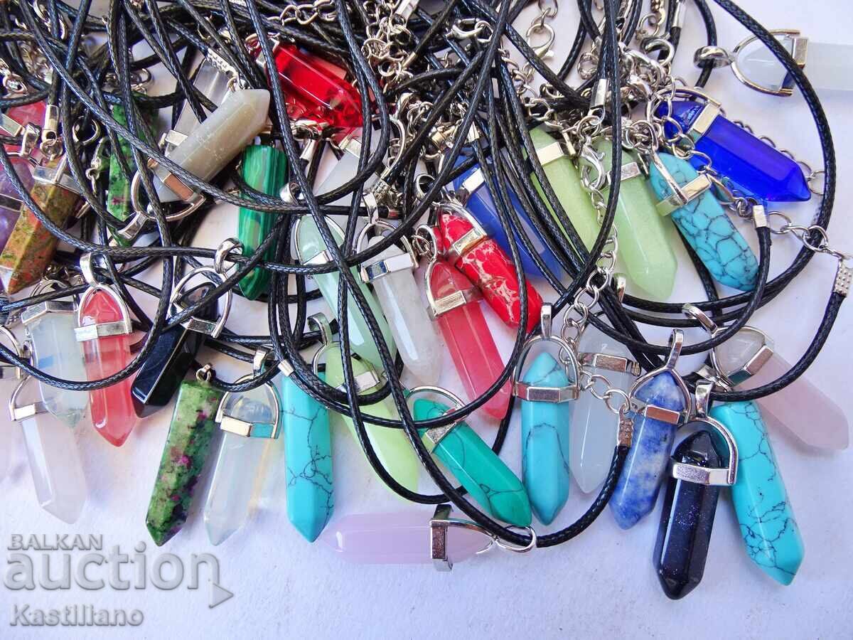 Lot of 46 natural stone pendants - 5