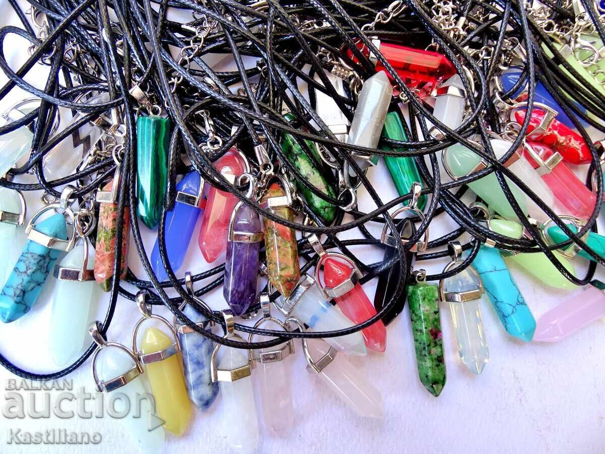 Lot of 46 natural stone pendants - 6