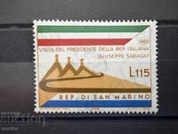 Сан Марино - Посещение на италианския президент...(1965) MNH