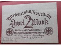 Банкнота-Германия-2 марки 1922