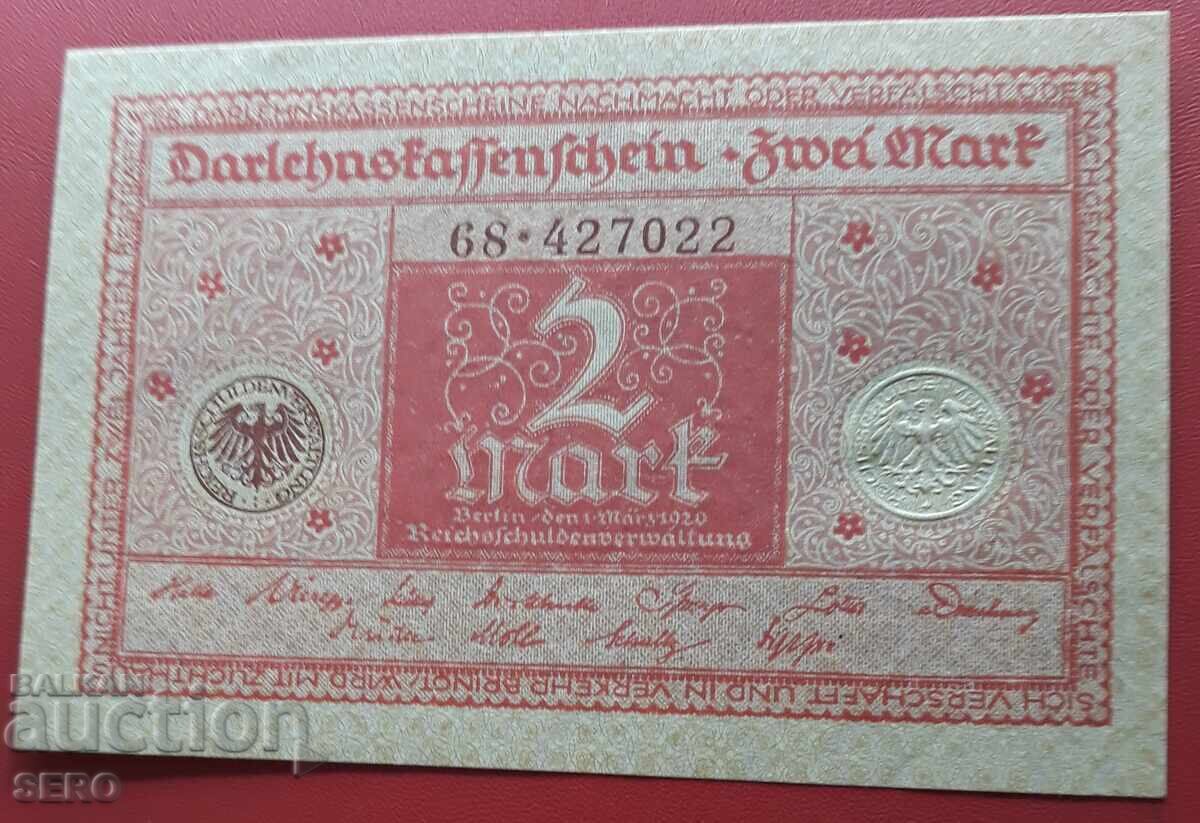Τραπεζογραμμάτιο-Γερμανία-2 σήματα 1920