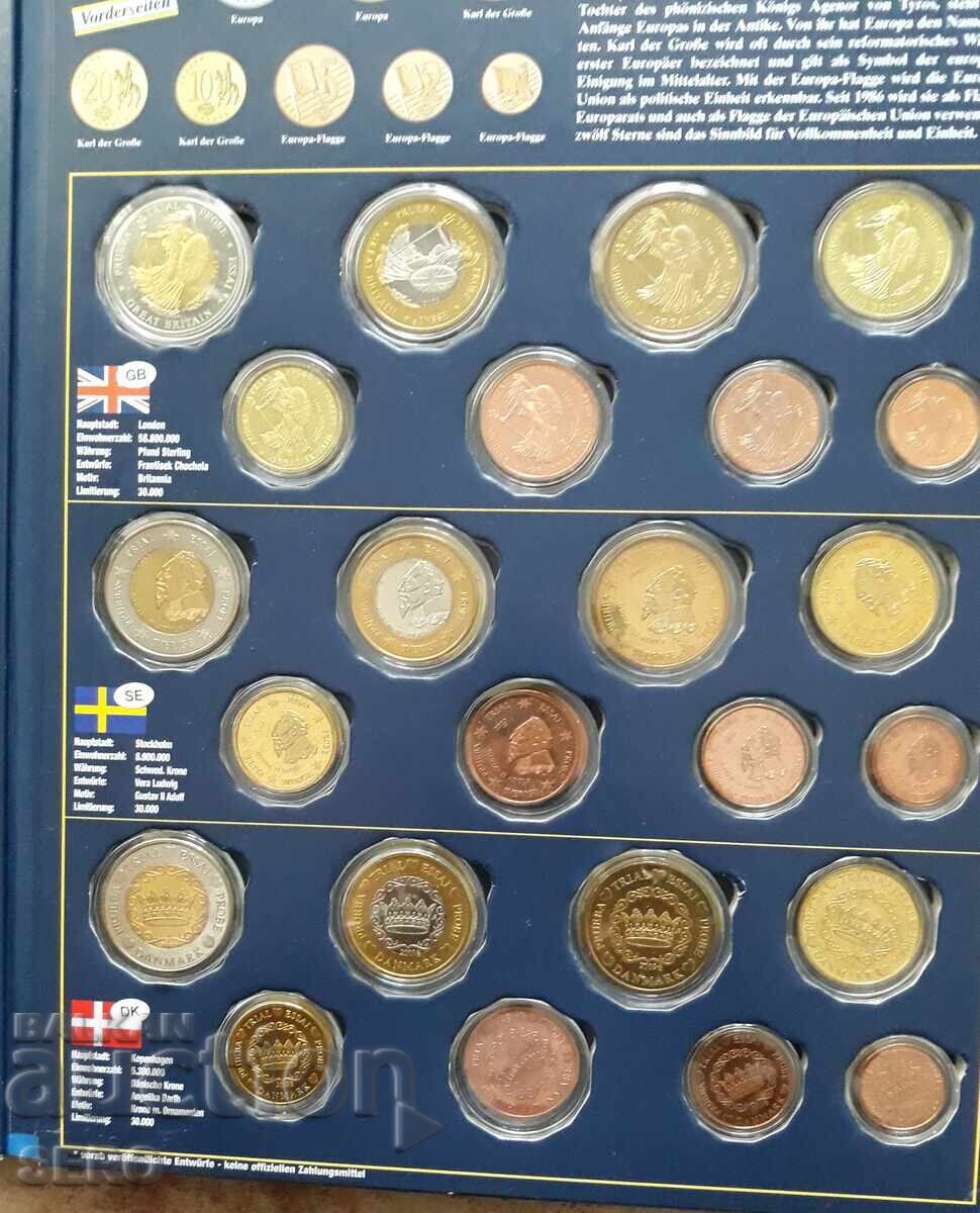 Auction  Set of 7 sets of euro trial coins/4 German ones missing