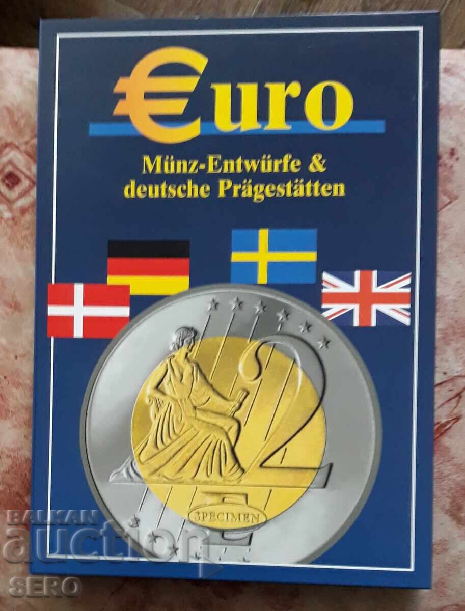 Set of 7 sets of euro trial coins/4 German ones missing