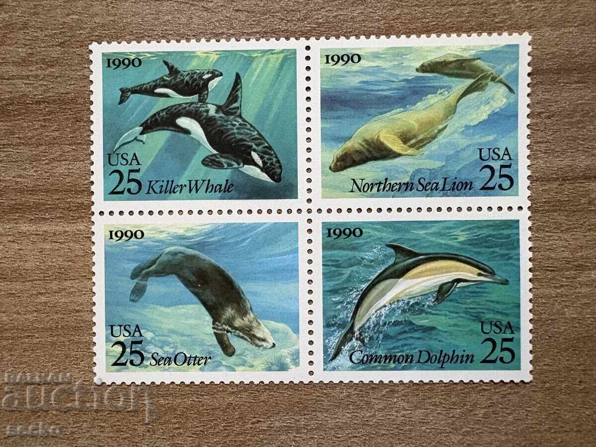 SUA - Mamifere marine - Emisiune comună... (1990) MNH