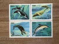 SUA - Mamifere marine - Emisiune comună... (1990) MNH