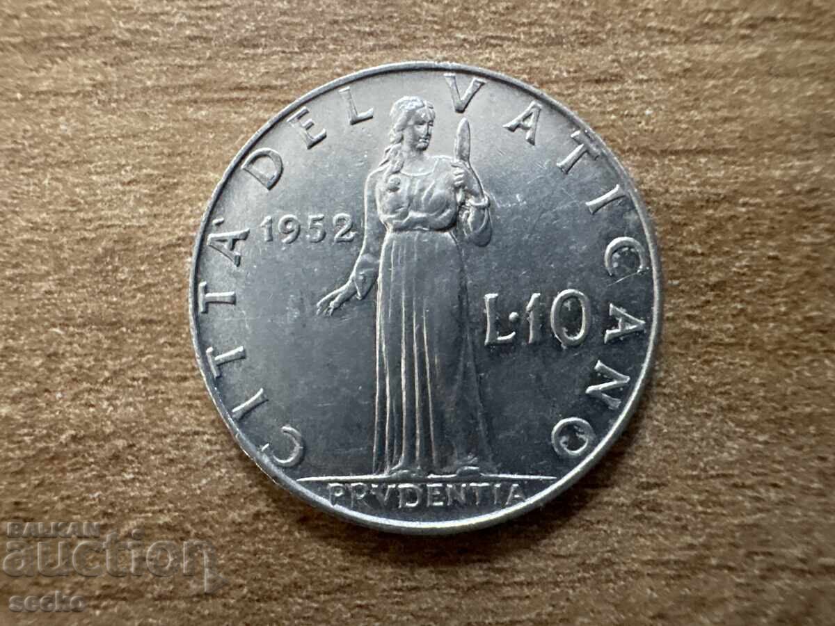 Ватикана - 10 лири (1952)