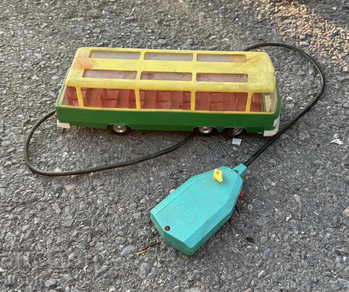 Jucărie de plastic veche model autobuz polonez pe baterii