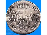 Spania 10 centimos 1885 Alfonso XII argint