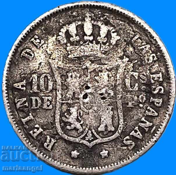 Испания 10 сантимос 1868 Изабел II сребро - рядка с цена € 12.50 | 24.45 лв. Испания 10 сантимос 1868 Изабел II сребро - рядка с цена € 12.50 | 24.45 лв.