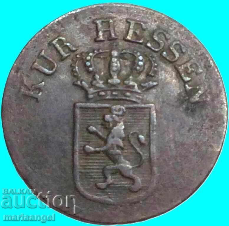 1/4 Kreuzer 1827 Germania Hessian Med - 6