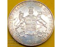 Taler 1861 Germania Wilhelm - rege al Württemberg UNC patină