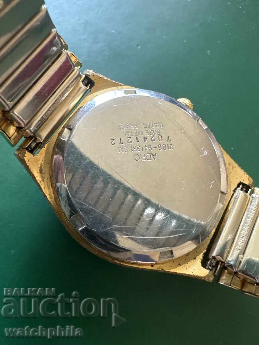 Delivery of Adec Quartz rare gold-plated men's watch. Excellent condition