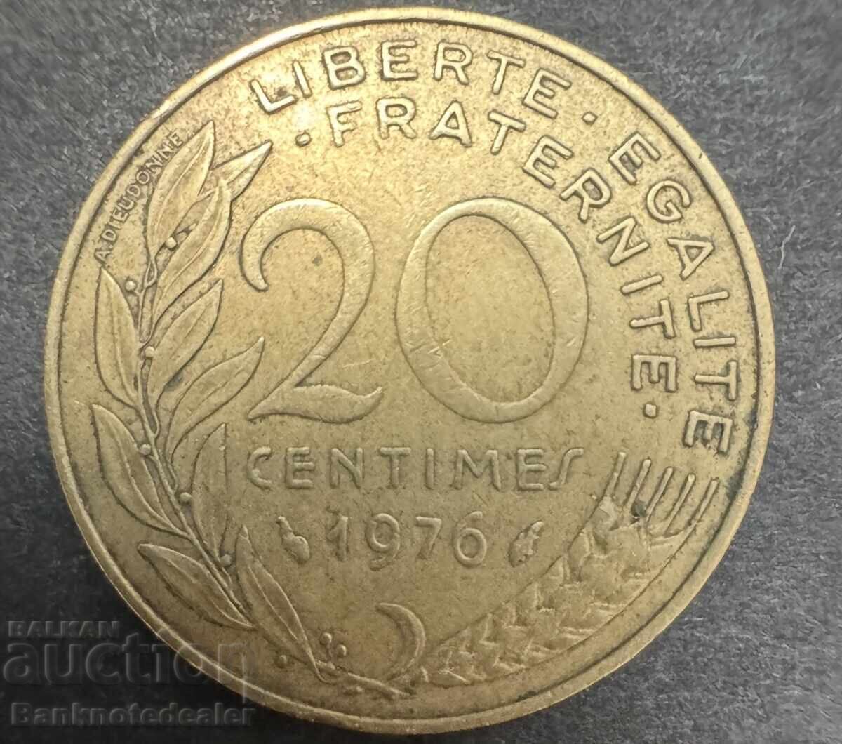France 20 Centimes 1976 with price € 0.25 | 0.49 BGN