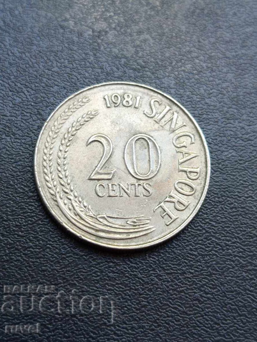 Σιγκαπούρη 20 σεντς, 1981 Σιγκαπούρη 20 σεντς, 1981