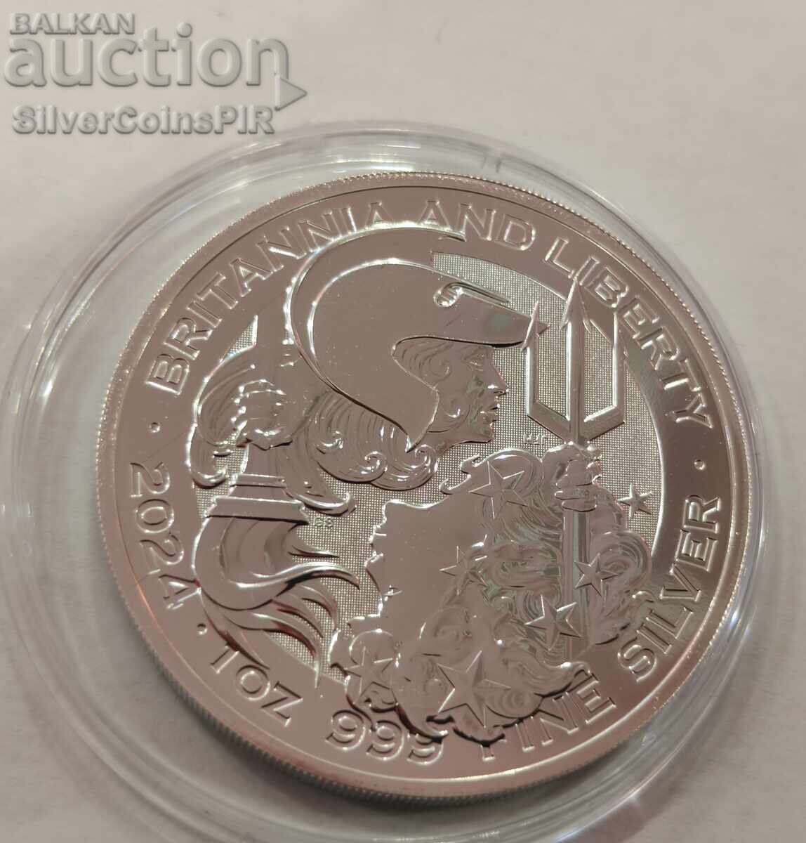 Silver 1 oz Britannia and Liberty 2024 UK with price € 64.00 | 125.17 BGN