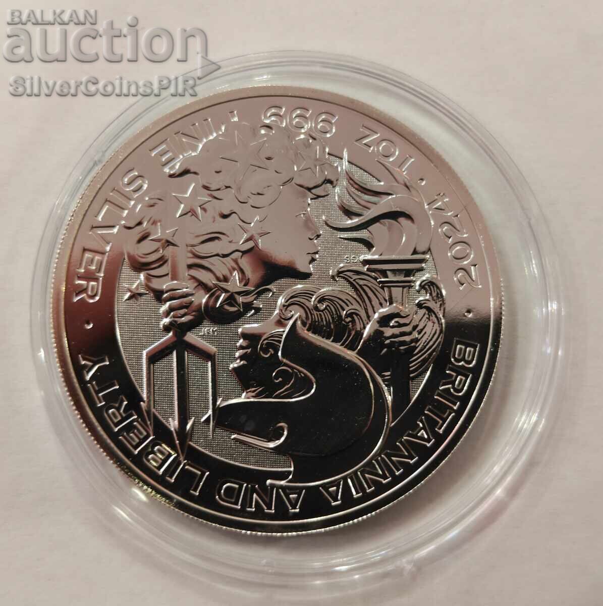 Auction  Silver 1 oz Britannia and Liberty 2024 UK