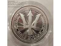 Argint 1 oz Trei dinți 2025 Barbados