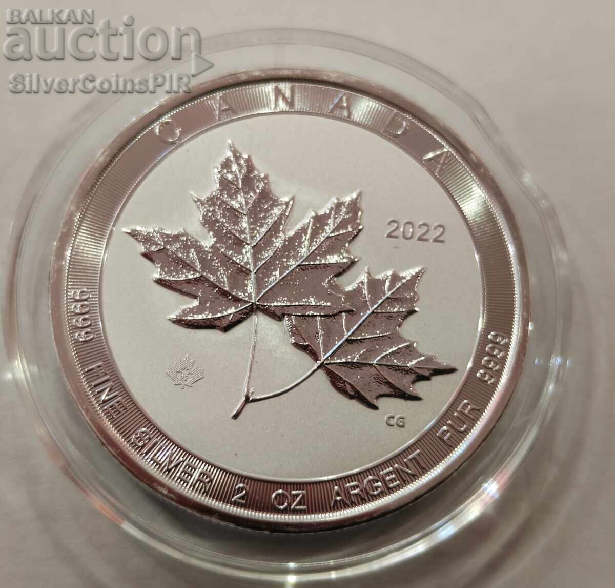 Argint 2 oz Frunză de Arțar 2022 Canada cu preț € 136.00 | 265.99 BGN