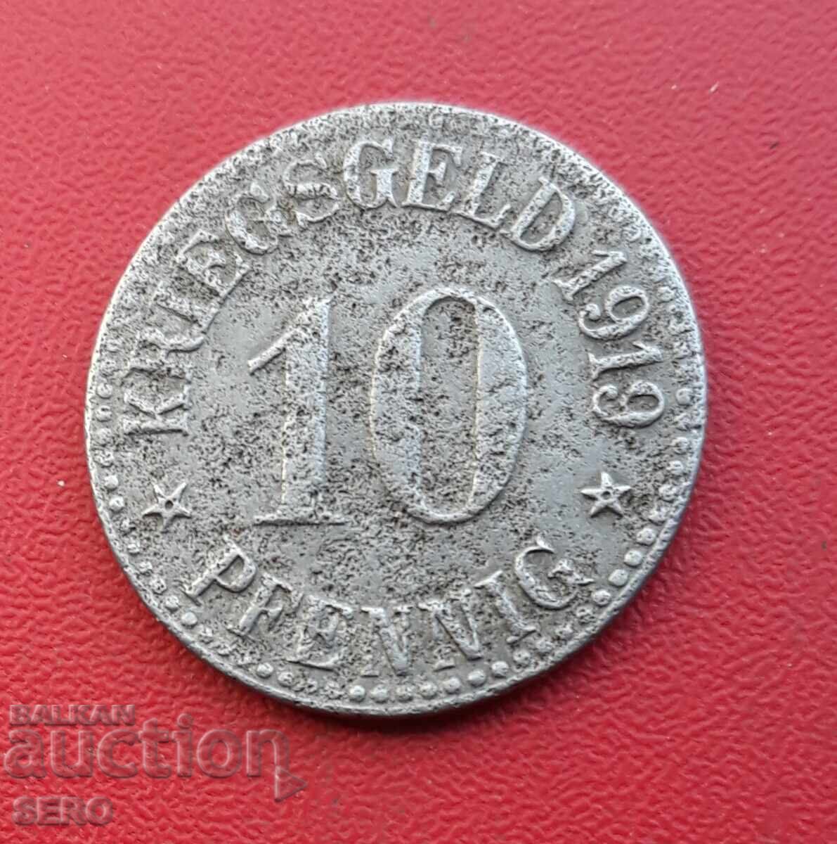 Germany-Hesse-Kassel-10 pfennig 1919