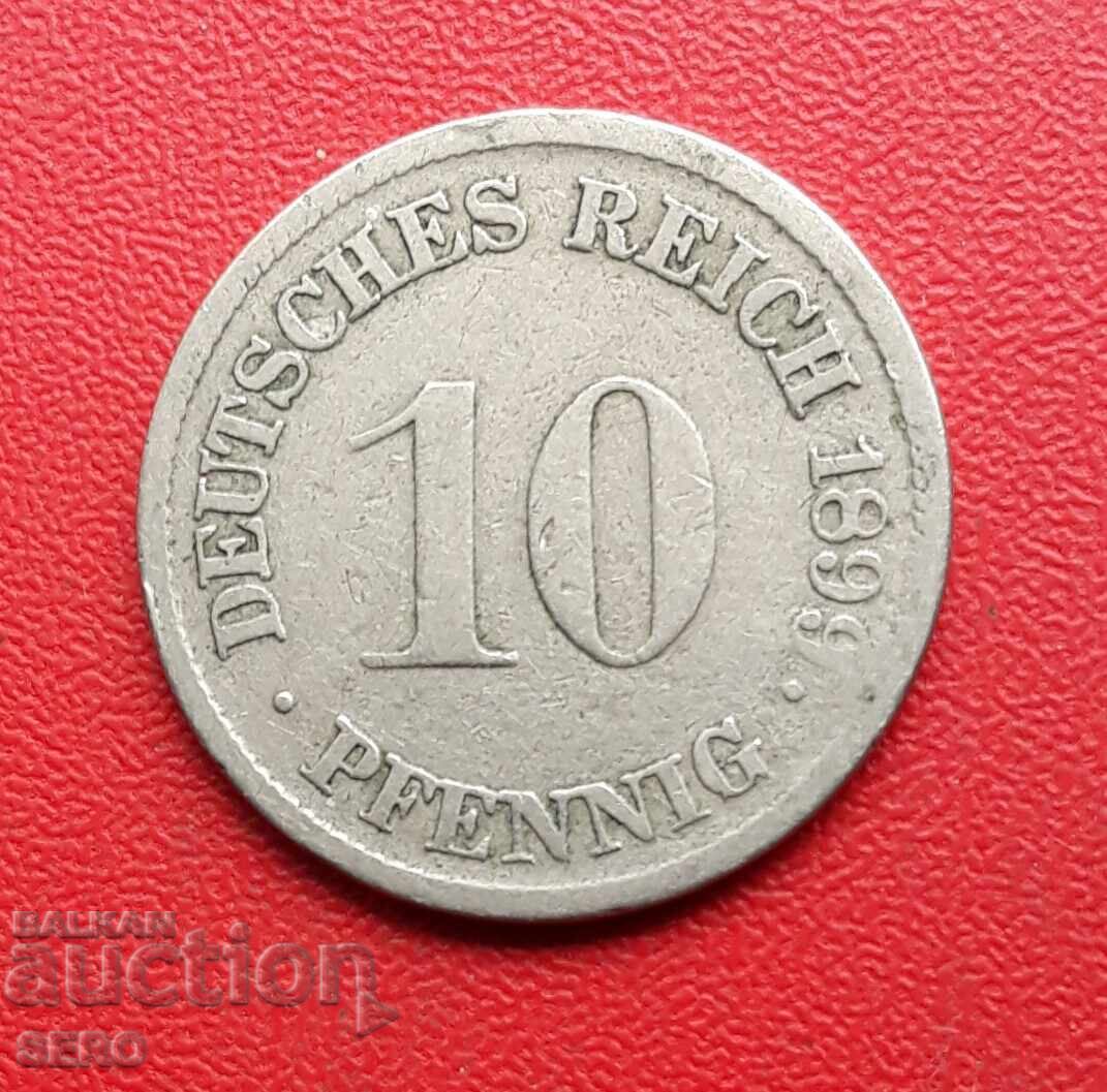 Germany-10 pfennig 1899 G-Karlsruhe Germany-10 pfennig 1899 G-Karlsruhe