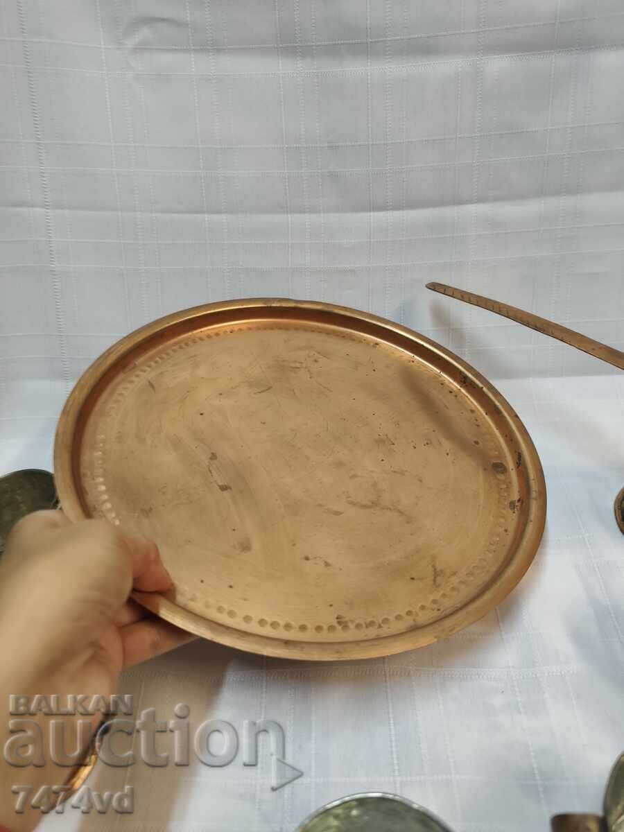 Αυθεντικό χειροποίητο σφυρήλατο χάλκινο σετ καφέ, πλήρες σετ - 6