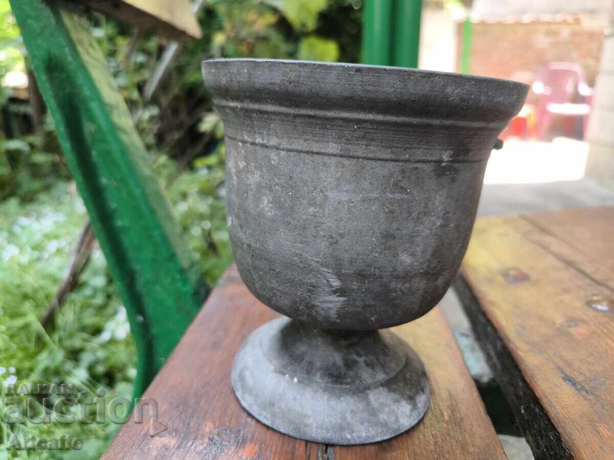 Antique metal mortar – 17 cm - 6