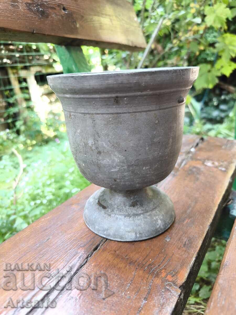 Antique metal mortar – 17 cm - 7
