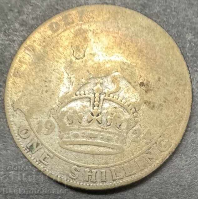 England 1 Shilling 1924 George VI 500 % Sterling Silver England 1 Shilling 1924 George VI 500 % Sterling Silver