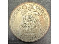 England 1 Shilling 1928 George V 500% Sterling Silver