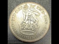 England 1 Shilling 1929 George VI  500 % Sterling Silver