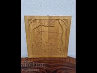 Panou decorativ de perete din lemn, realizat manual, cu relief!!!