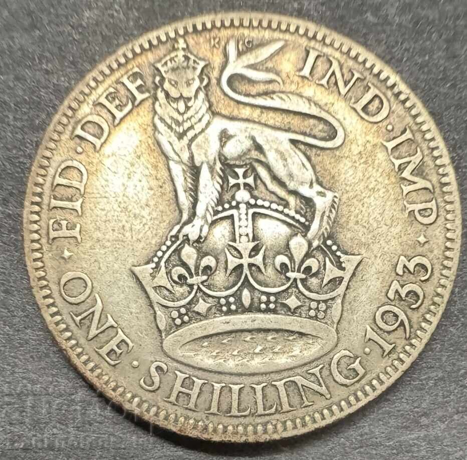 England 1 Shilling 1933 George V 500 Sterling Silver England 1 Shilling 1933 George V 500 Sterling Silver