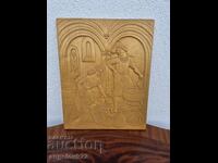 Panou decorativ de perete din lemn, realizat manual, cu relief!!!