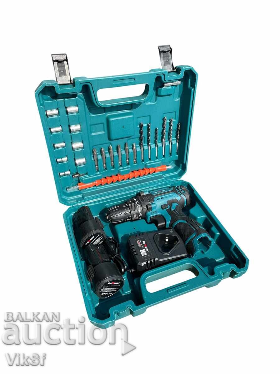 Polizor unghiular cu acumulator 76 mm și mașină de înșurubat cu două viteze KRAFT M - 5
