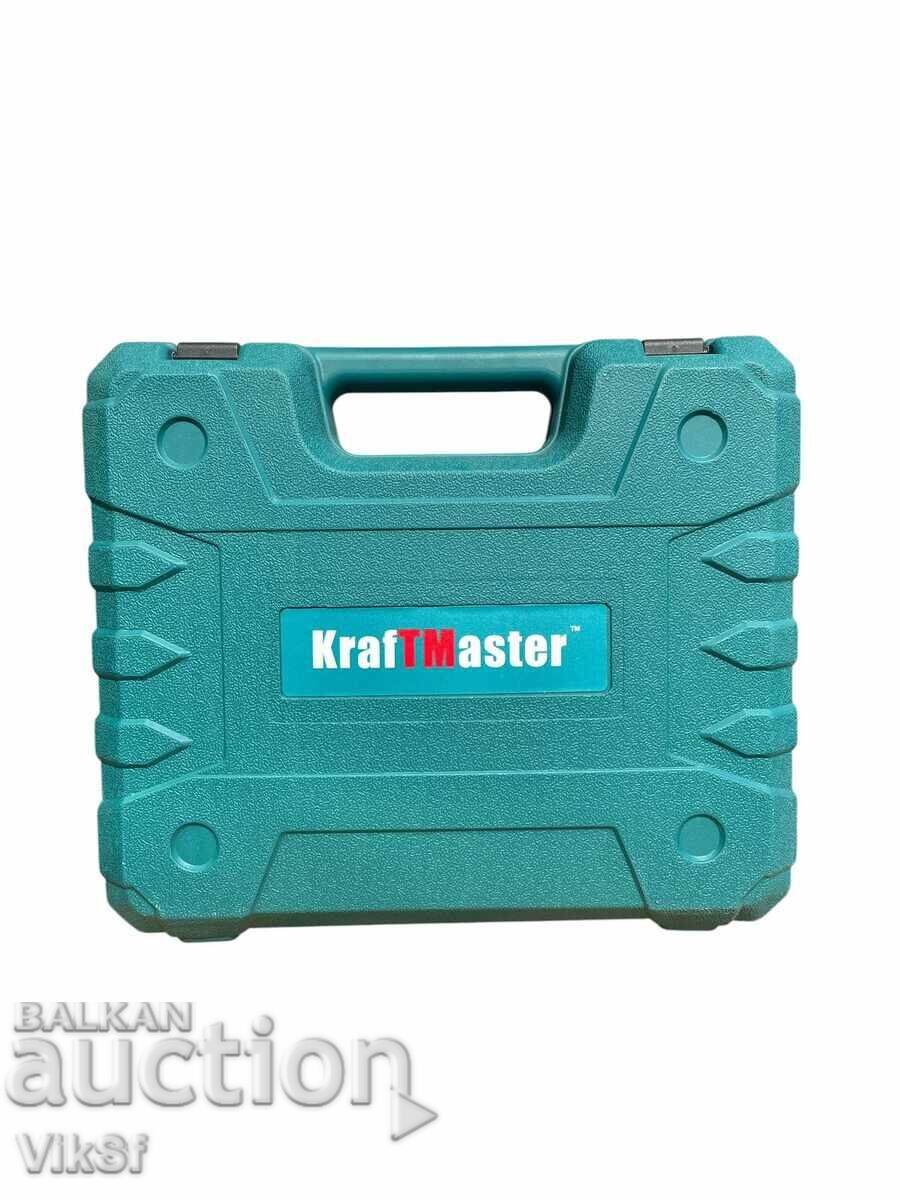 Polizor unghiular cu acumulator 76 mm și mașină de înșurubat cu două viteze KRAFT M - 6