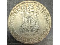 England 1 Shilling 1935 George V 500% Sterling Silver