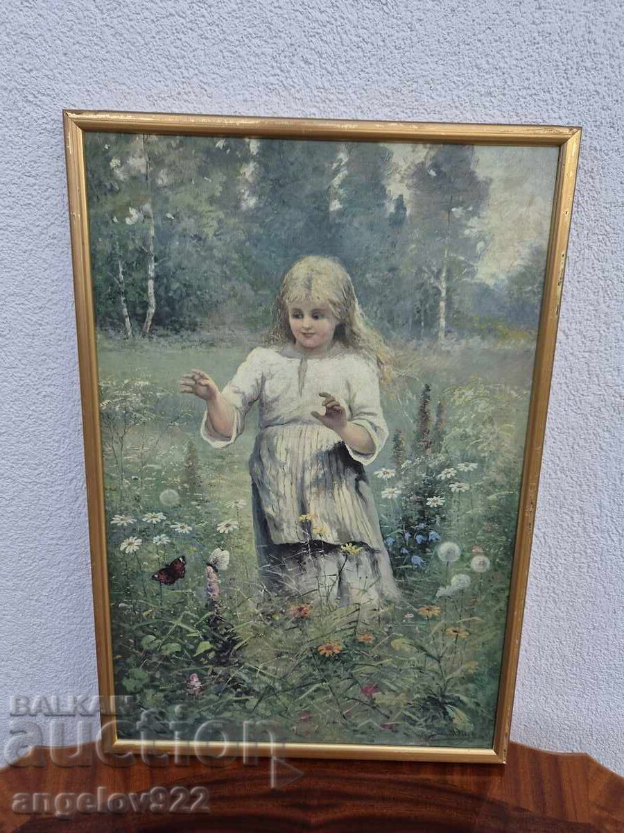Репродукция върху платно в красива дървена рамка!!!