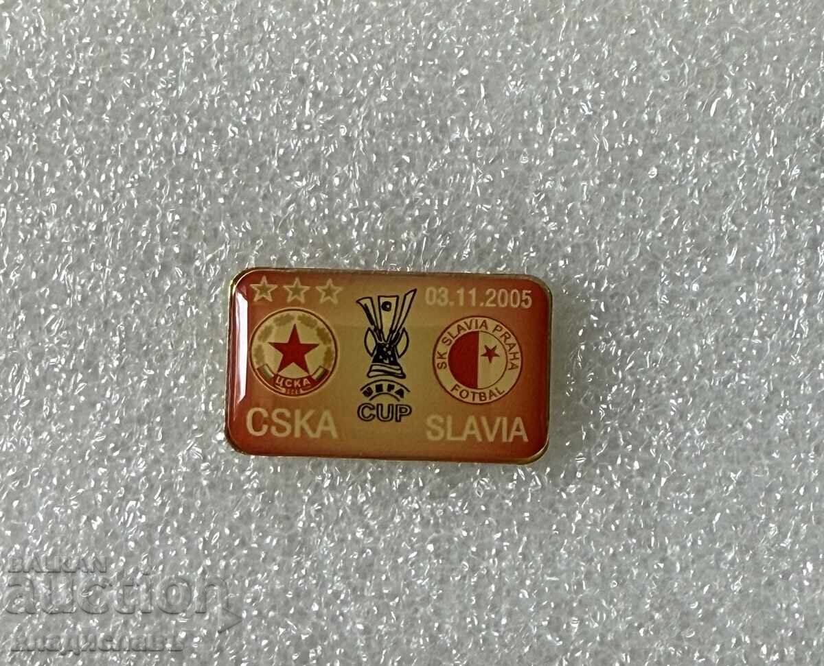футболна значка ЦСКА - Славия Прага 2005 год. купа УЕФА