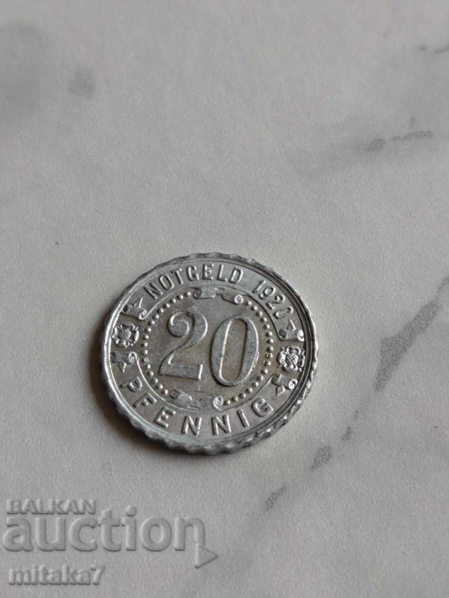 20 πφένιγκ 1920, μάρκα, Άουγκσμπουργκ